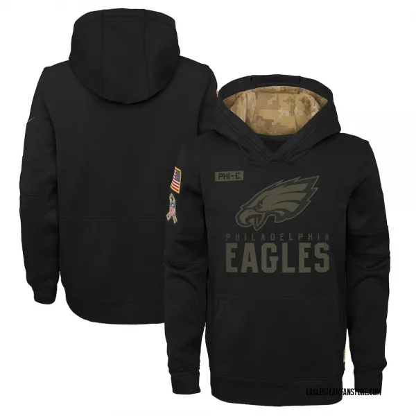 Youth Philadelphia Eagles Black 2020 Salute to Service Pullover ...